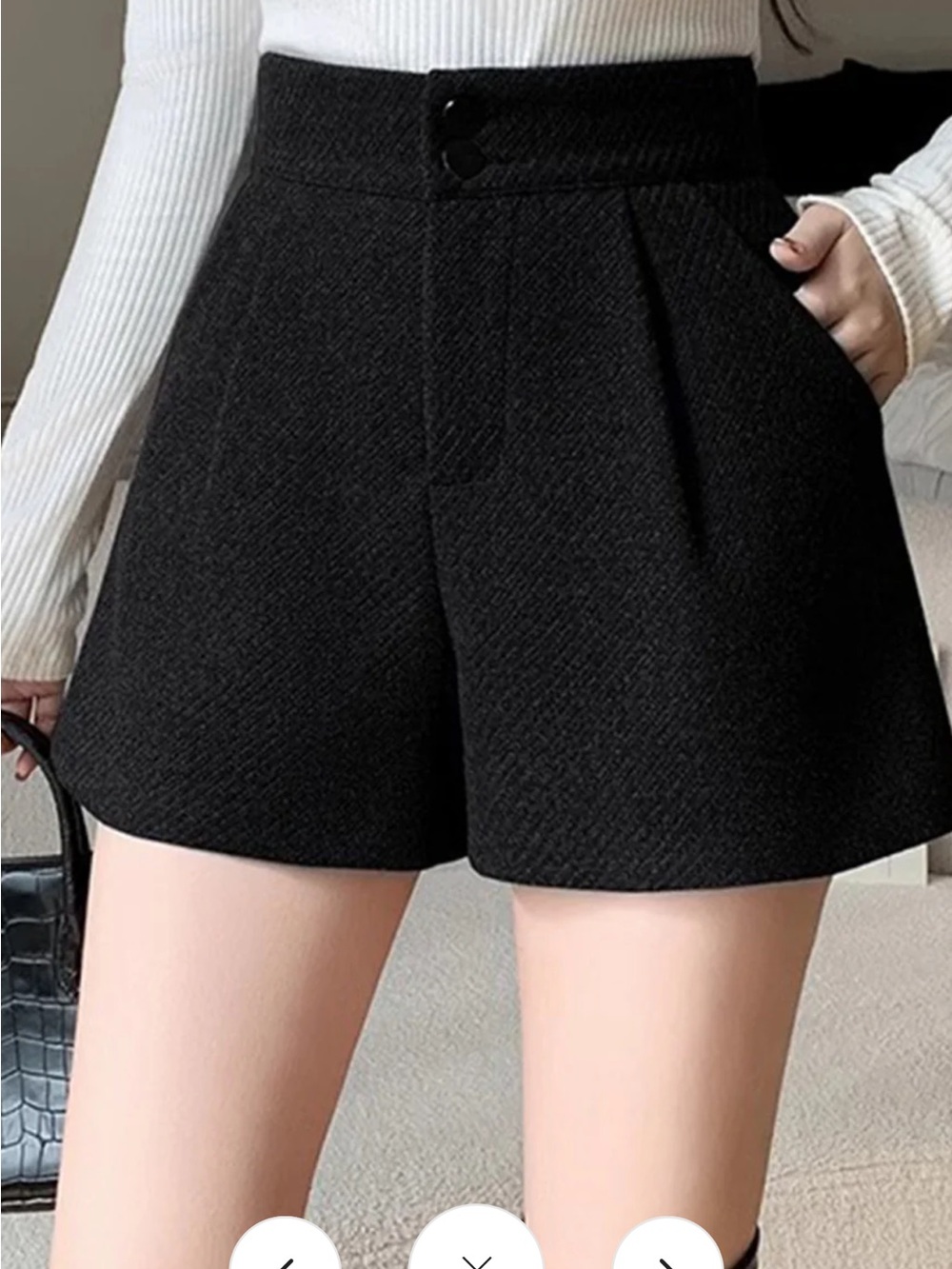 Commense High-Waist Black Tailored Shorts